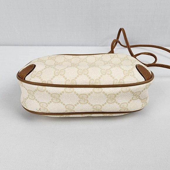 Vintage GUCCI Sherry GG Pattern Brown Leather Mini Shoulder Bag - Picture 6 of 13